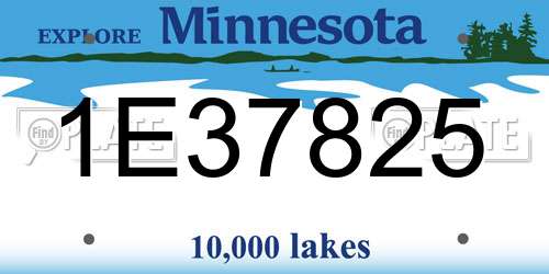 1E37825 Minnesota License Plate