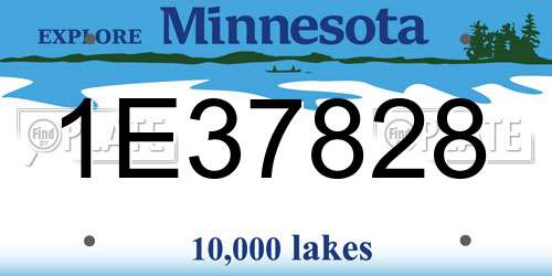 1E37828 Minnesota License Plate