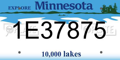 1E37875 Minnesota License Plate