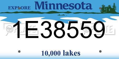 1E38559 Minnesota License Plate