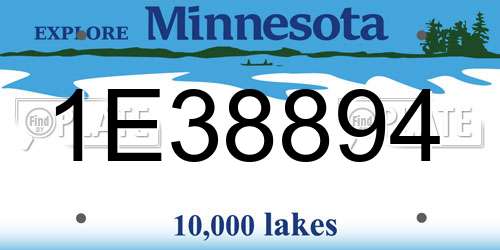 1E38894 Minnesota License Plate