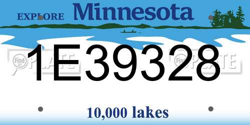 1E39328 Minnesota License Plate