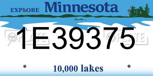 1E39375 Minnesota License Plate