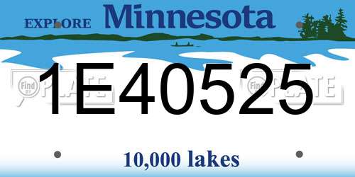 1E40525 Minnesota License Plate