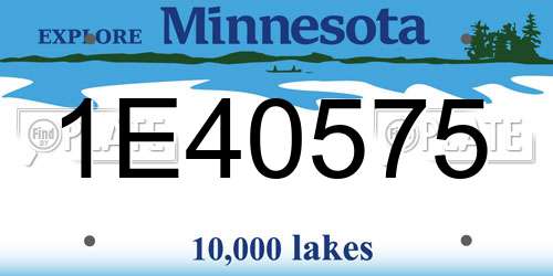 1E40575 Minnesota License Plate