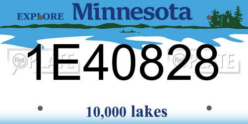 1E40828 Minnesota License Plate