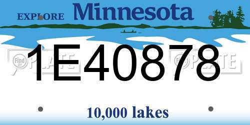1E40878 Minnesota License Plate