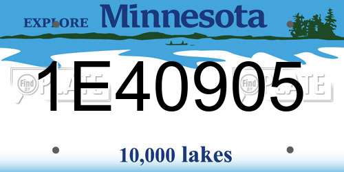 1E40905 Minnesota License Plate