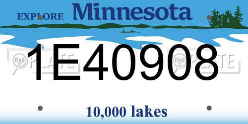 1E40908 Minnesota License Plate