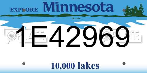 1E42969 Minnesota License Plate