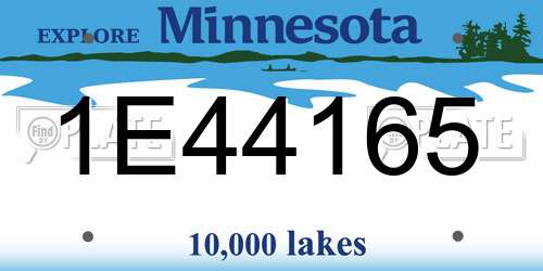1E44165 Minnesota License Plate