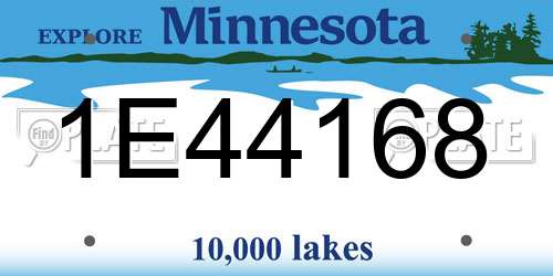 1E44168 Minnesota License Plate
