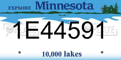 1E44591 Minnesota License Plate