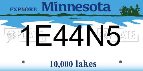 1E44N5 Minnesota License Plate