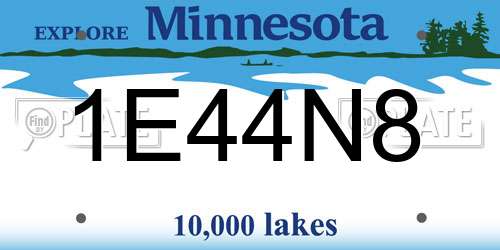 1E44N8 Minnesota License Plate