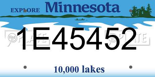 1E45452 Minnesota License Plate