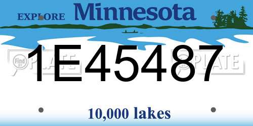 1E45487 Minnesota License Plate