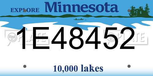 1E48452 Minnesota License Plate