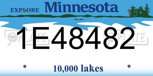 1E48482 Minnesota License Plate