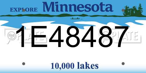 1E48487 Minnesota License Plate