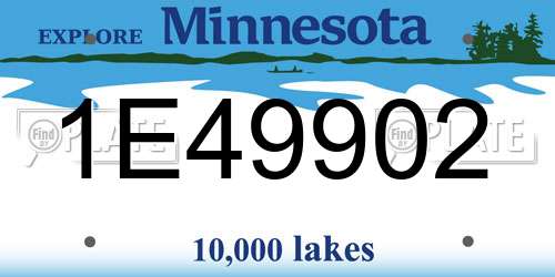 1E49902 Minnesota License Plate