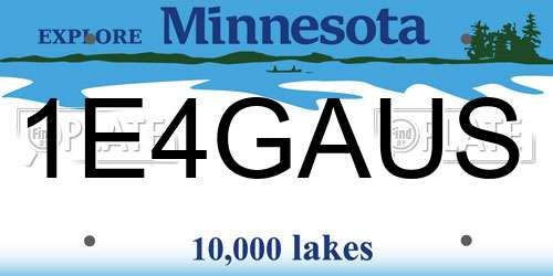 1E4GAUS Minnesota License Plate