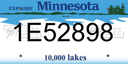 1E52898 Minnesota License Plate