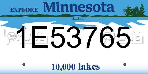 1E53765 Minnesota License Plate