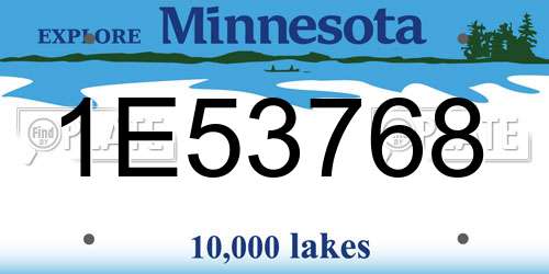 1E53768 Minnesota License Plate