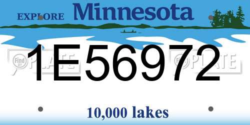 1E56972 Minnesota License Plate
