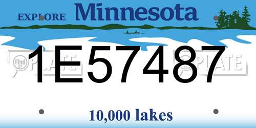 1E57487 Minnesota License Plate