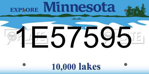 1E57595 Minnesota License Plate