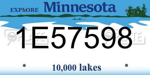 1E57598 Minnesota License Plate