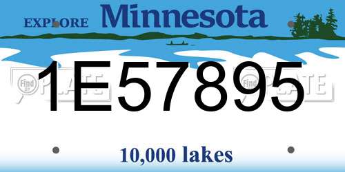 1E57895 Minnesota License Plate