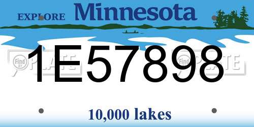 1E57898 Minnesota License Plate