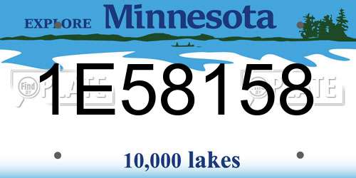1E58158 Minnesota License Plate