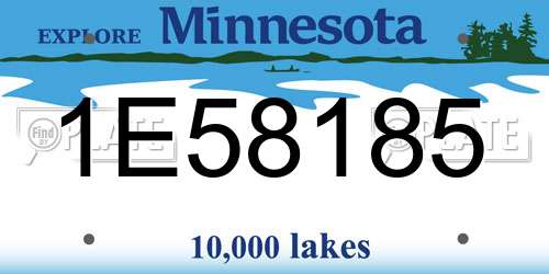 1E58185 Minnesota License Plate