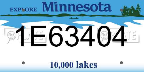 1E63404 Minnesota License Plate