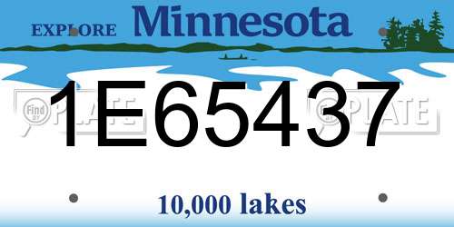 1E65437 Minnesota License Plate