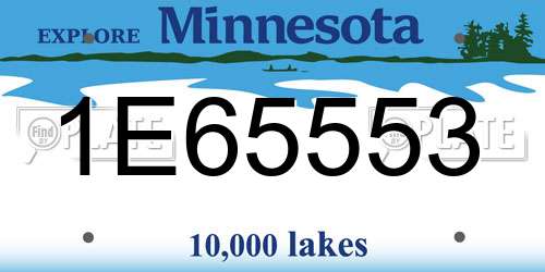 1E65553 Minnesota License Plate