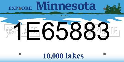 1E65883 Minnesota License Plate