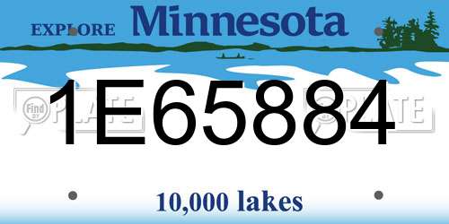 1E65884 Minnesota License Plate
