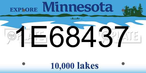 1E68437 Minnesota License Plate