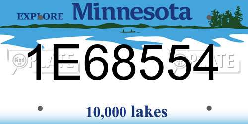 1E68554 Minnesota License Plate