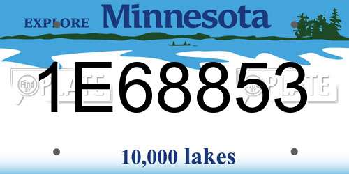 1E68853 Minnesota License Plate