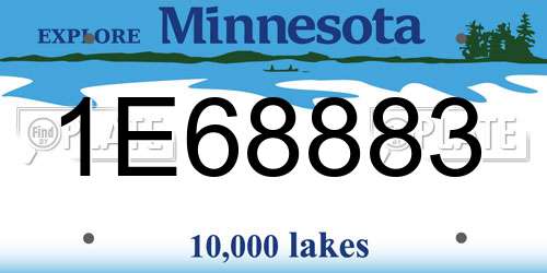 1E68883 Minnesota License Plate
