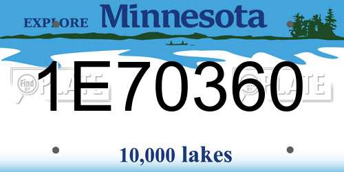 1E70360 Minnesota License Plate