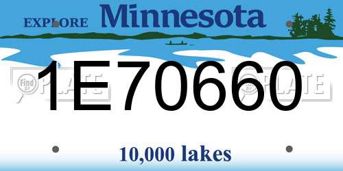 1E70660 Minnesota License Plate