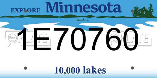 1E70760 Minnesota License Plate
