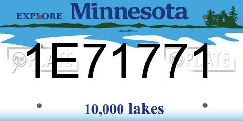 1E71771 Minnesota License Plate
